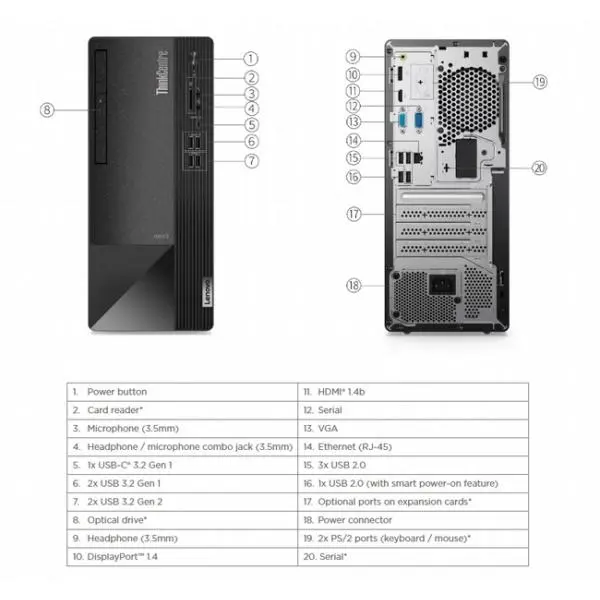⁦מחשב נייח מותג Lenovo ThinkCentre Neo 50t 12JD002UIV⁩ – תמונה ⁦3⁩