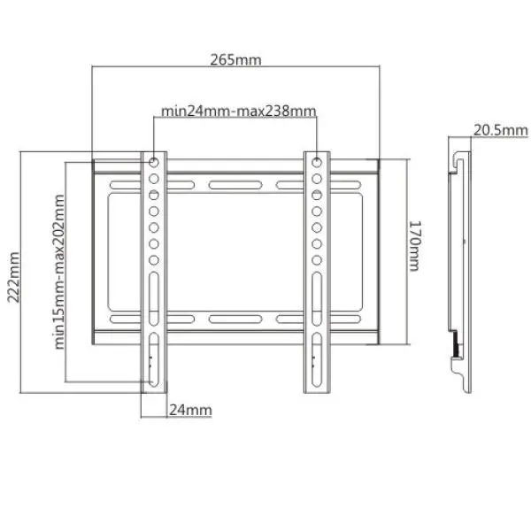⁦מתקן תליה צמוד קיר LUMI KL22G-22F⁩ – תמונה ⁦2⁩